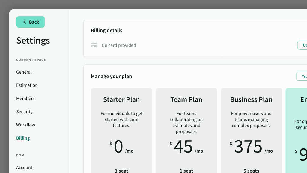 Billing plans