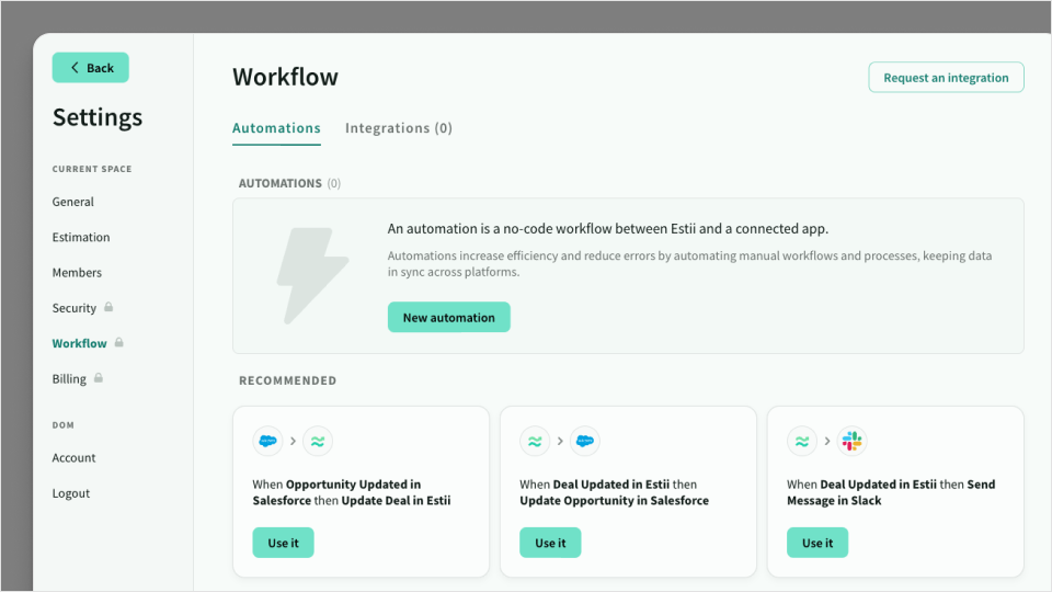 Workflow automations