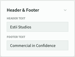 Default text for slide headers and footers