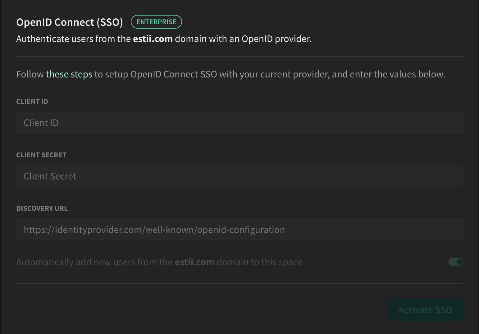 OpenID settings