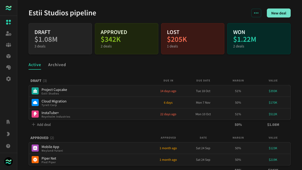 Pipeline in dark mode