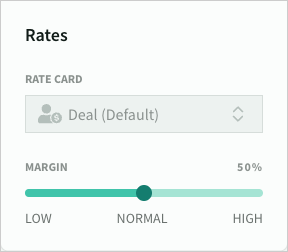 Schedule rate cards