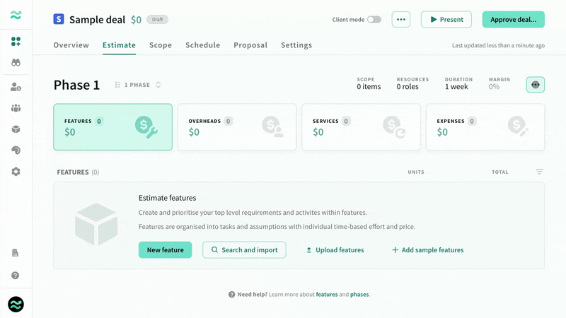 Easily track total cost, price and margin